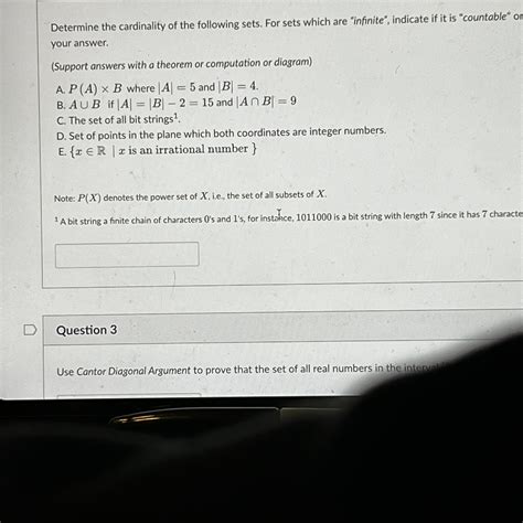 SOLVED: Determine the cardinality of the following sets. For sets which ...