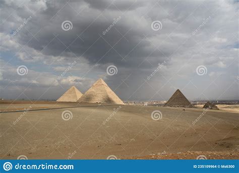 Egypt, the Sahara Desert. View of the Great Pyramids. Stock Photo ...