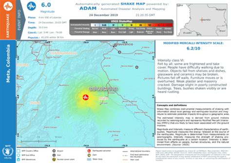 Earthquake in Colombia, Shake Map, 2019-12-24 - Colombia | ReliefWeb