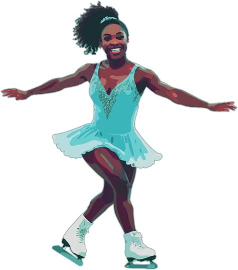 African Woman Ice Skating - Openclipart