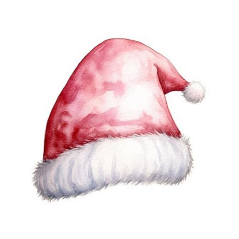 Premium AI Image | There is a watercolor painting of a santa hat on a white background generative ai