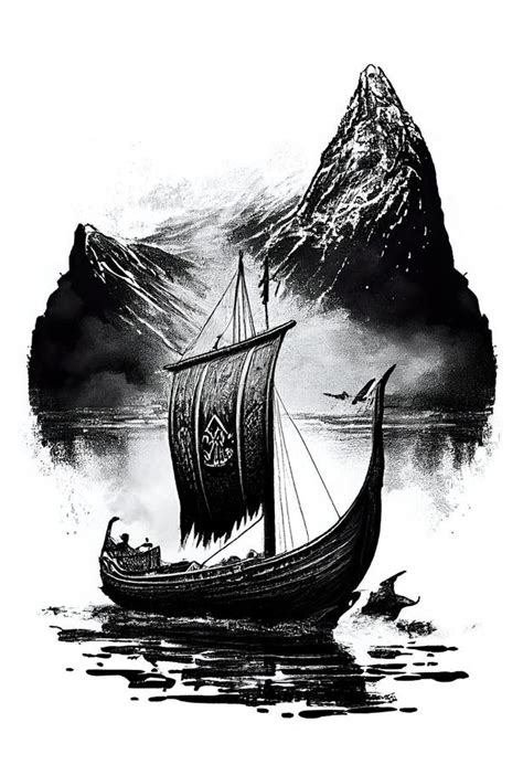 Watercolor Vikings Ship Stock Illustrations – 10 Watercolor Vikings Ship Stock Illustrations ...