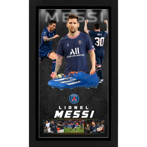 Soccer - Lionel Messi PSG Signed & Framed Boot | Taylormade Memorabilia ...