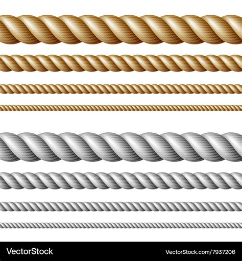 Set of rope borders Royalty Free Vector Image - VectorStock