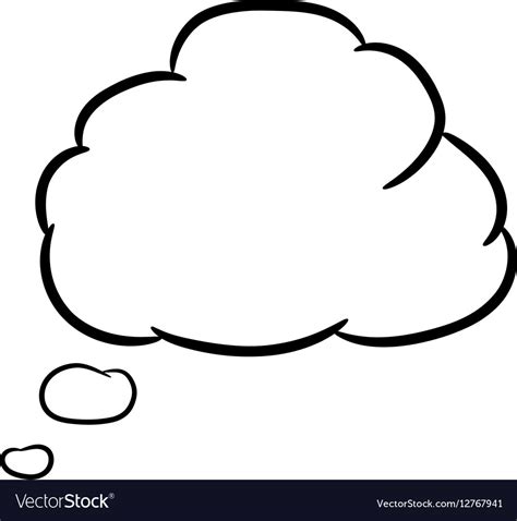 Cloud thought white Royalty Free Vector Image - VectorStock