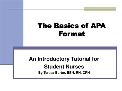 PPT - The Basics of APA Format PowerPoint Presentation, free download - ID:338496