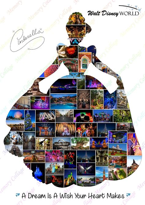 Cinderella Princess Photo Collage Wall Art Home Decor Digital Printable ...