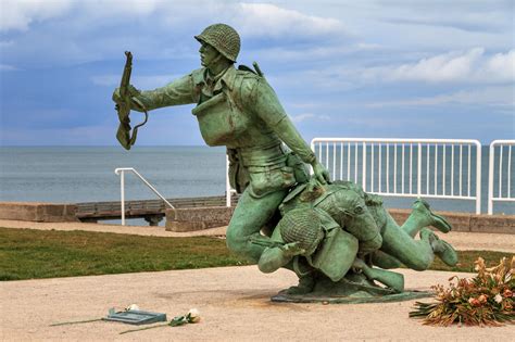 Statue in Normandy, France honoring those who died on Omaha Beach during the June 6, 1944 allied ...