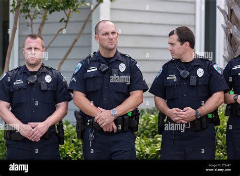 North Charleston Police officers wearing their new video cameras as ...