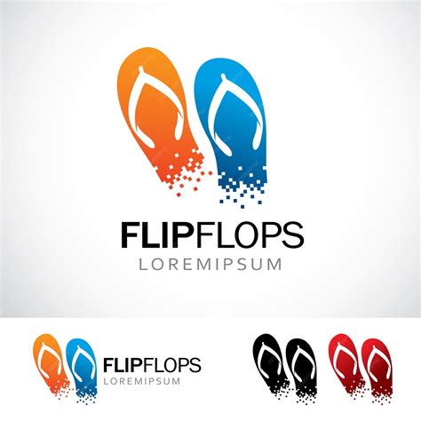 Premium Vector | Flip flops vector logo design template