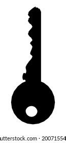 Key Silhouette Isolated On White Background Stock Illustration ...