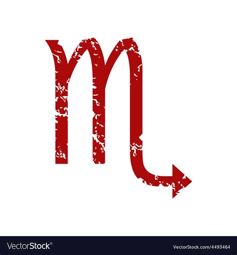 Red grunge Scorpio logo Royalty Free Vector Image