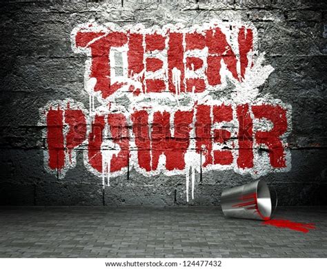 Graffiti Wall Teen Power Street Art Stock Illustration 124477432 ...