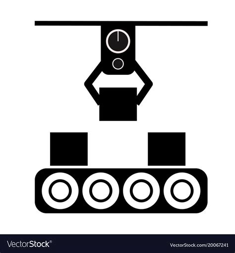 Automated production line icon on white Royalty Free Vector