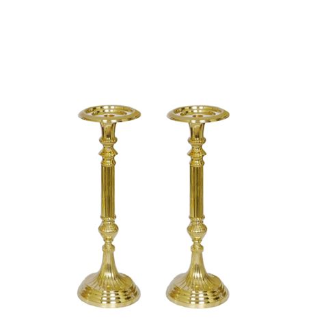 Set of 2 Sanctuary Candle Stands - Brass 18 inches - Set of 2 Sanctuary ...