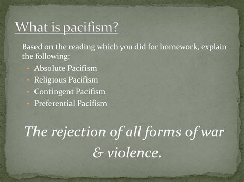 PPT - Pacifism PowerPoint Presentation, free download - ID:6835945