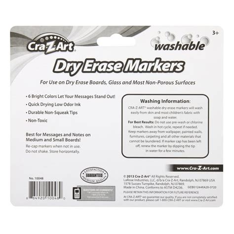 Cra-z-art Kids Washable Broadline Dry Erase Markers 6 Count