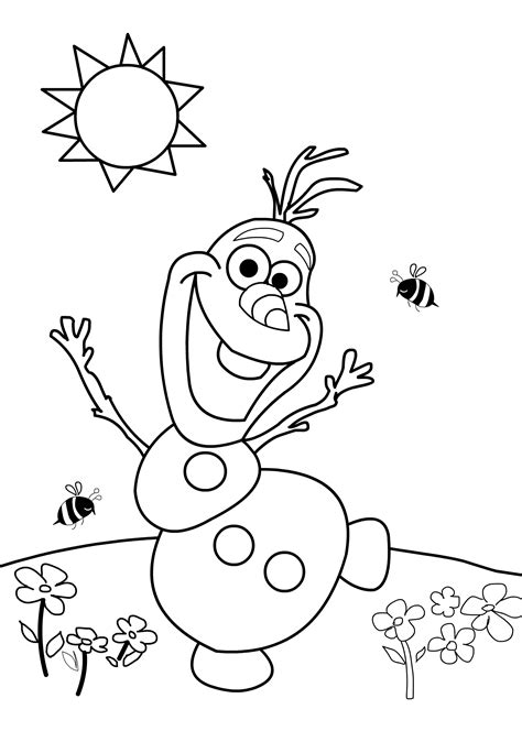 Naive & Cute Snowman Olaf Printable Frozen Coloring Pages - Print Color ...