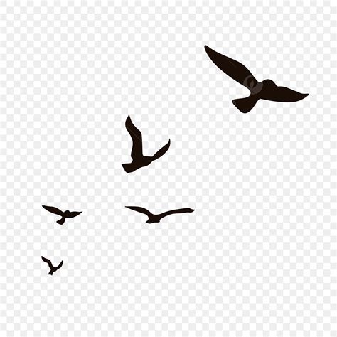 Little Bird Silhouette Vector PNG, Aerial Fly Little Bird Silhouette, A Flock Of Birds, Flying ...