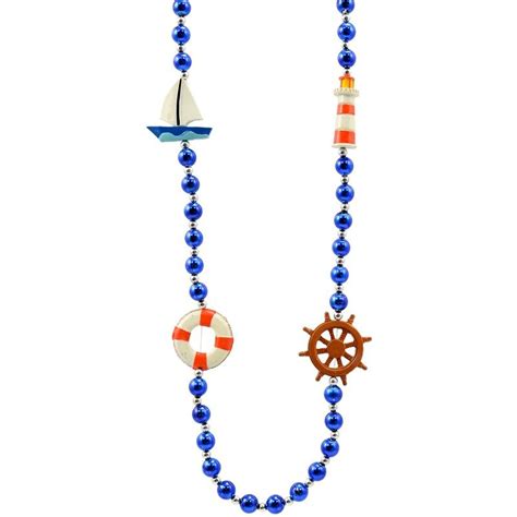 Nautical Theme Necklace Image Metallic Blue, Blue And Silver, Wholesale ...