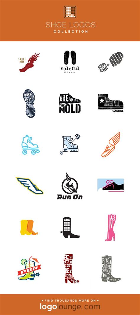 Logo Collection : Shoe vector logo designs. Feet, sneakers, boots, shoe ...