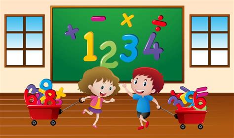 Kids learning math in classroom 381905 Vector Art at Vecteezy