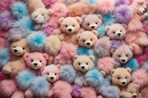 Premium AI Image | Pastel Fluffy Teddy Bear Wallpaper Fluffy Teddy Bear ...