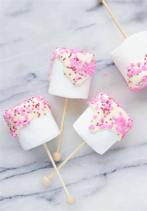 White Chocolate Dipped Marshmallows for Valentine's Day | marshmallows ...