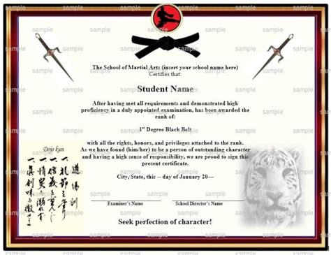 Best Of karate black belt certificates Martial certificate arts belt ...