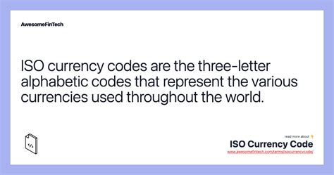 ISO Currency Code | AwesomeFinTech Blog