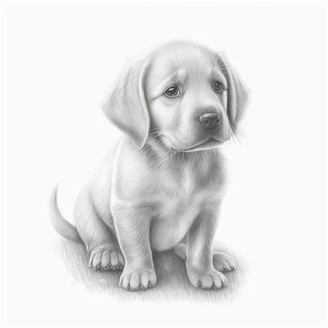 Premium Photo | Pencil sketch drawing cute dog animal ai generated