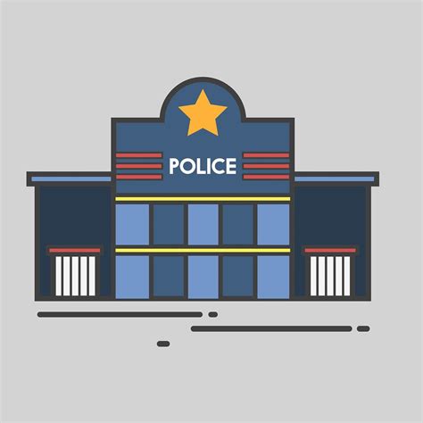 Illustration of a police station | free image by rawpixel.com | Police station, Police, Building ...