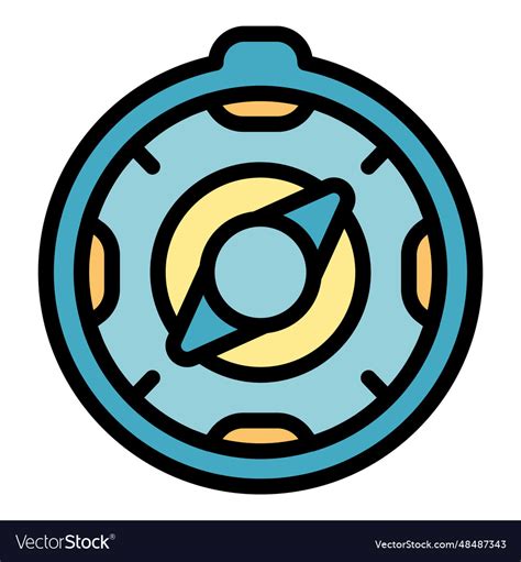 Compass key point icon flat Royalty Free Vector Image