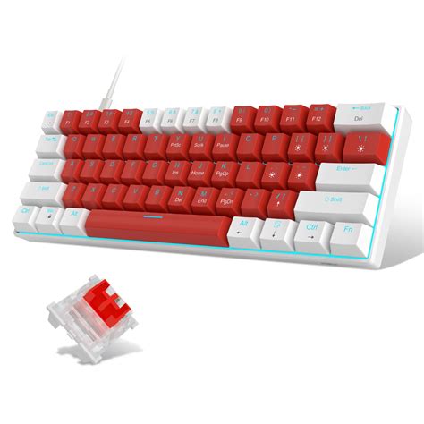 Buy MageGee 60% Mechanical Keyboard with Red Switches and Sea Blue Backlit Small Compact ...