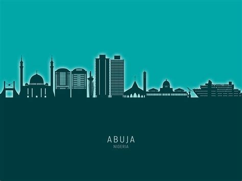 Abuja Nigeria Skyline #89 Digital Art by Michael Tompsett