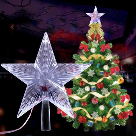 LED Light Up Christmas Tree Topper Star Xmas Tree Ornaments Party Home Decorations - Walmart.com ...