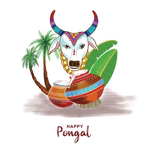 Happy pongal festival celebration background 16968868 Vector Art at ...