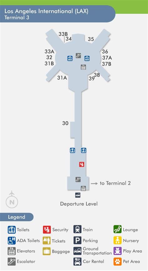 Lax terminal 3 map - Map of lax terminal 3 (California - USA)