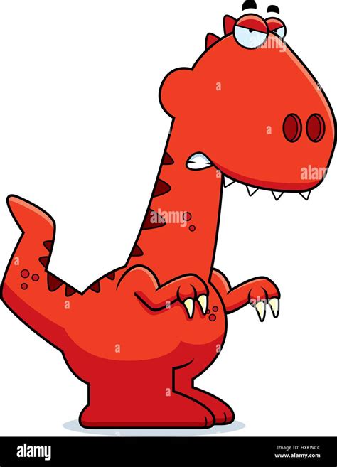 A cartoon illustration of a Velociraptor dinosaur looking angry Stock ...