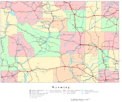 Wyoming Map With Cities And Counties | Zip Code Map