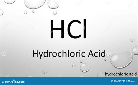 Hydrochloric Acid Chemical Formula On Waterdrop Background Royalty-Free ...