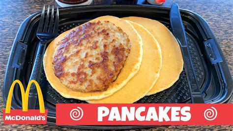 McDonald's Breakfast Pancakes & Sausage with Syrup - YouTube