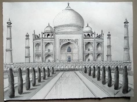 70+ Top Pencil Sketch Drawing Of Taj Mahal