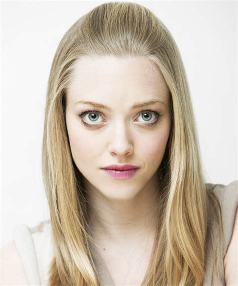 Amanda Seyfried Long Straight Half Up Half Down Hairstyle