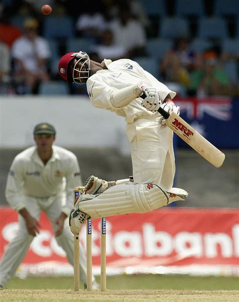 Brian Lara celebrates his first Test century at Queens Park Oval, Port ...