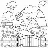 Picket Fence Coloring Page sketch template
