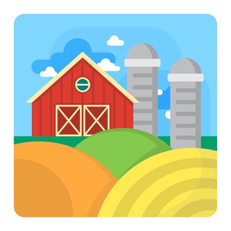 Farm Landscape 217503 Vector Art at Vecteezy