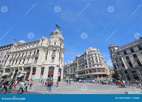 Gran Via Shopping Street Madrid Spain Editorial Image - Image of street, city: 154913305