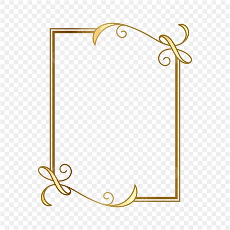 Vintage Rectangle Frame Vector Art PNG, Luxury Gold Rectangle Frame ...