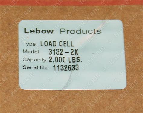 Lebow 3132-2K Load Cell 2000lbs NEW | PartCrib.com